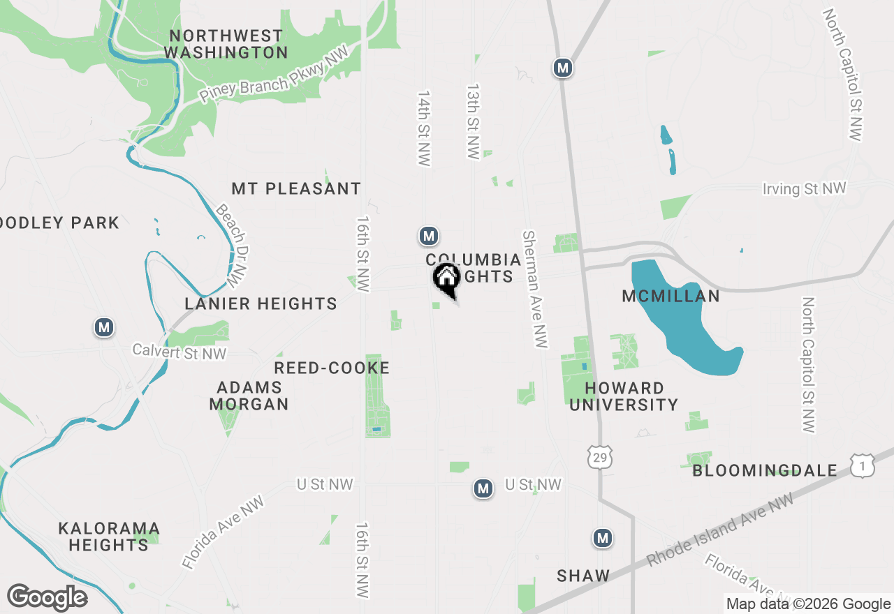 Map of 1344 Girard Street Nw, Washington, DC 20009