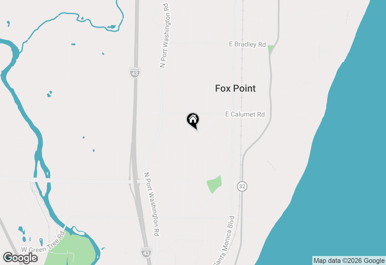 Map of 7438 N Seneca Rd, Fox Point, WI 53217