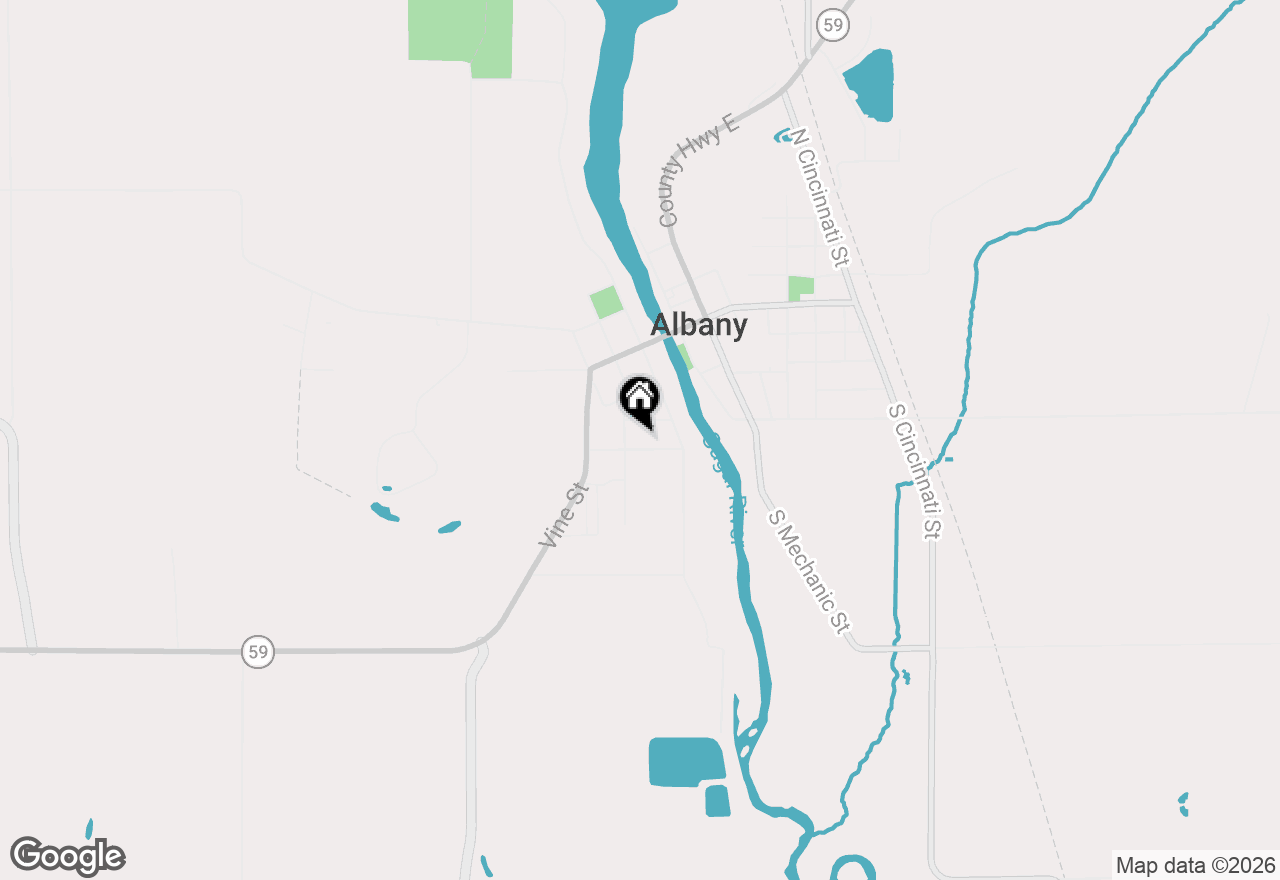 Map of 211 Warren Street, Albany, WI 53502