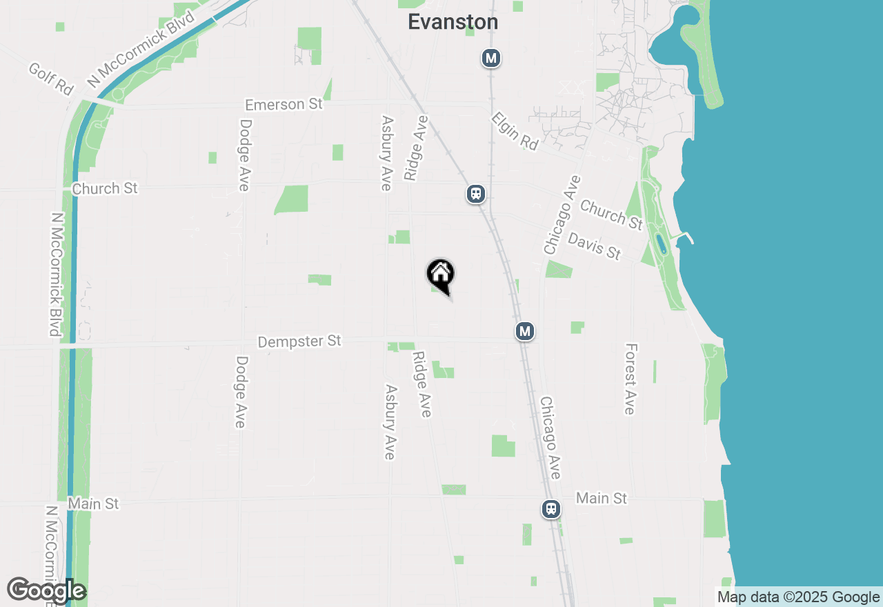 Map of 1414 Oak Street #1414, Evanston, IL 60201