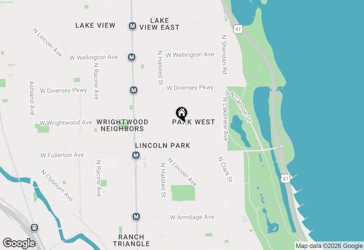 Map of 685 W Wrightwood Avenue #3N, Chicago, IL 60614
