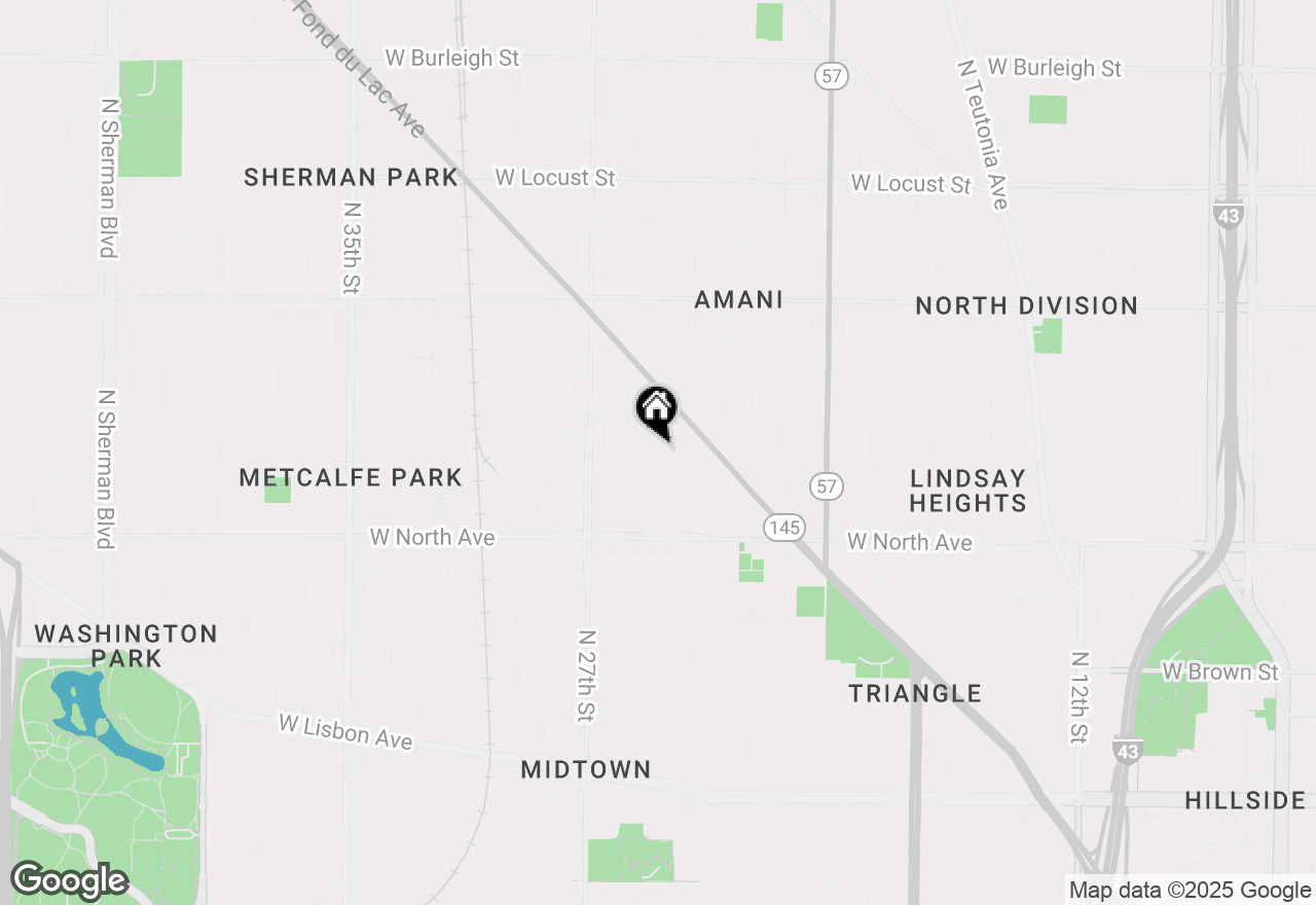 Map of 2432 N 25th St #2432A, Milwaukee, WI 53206