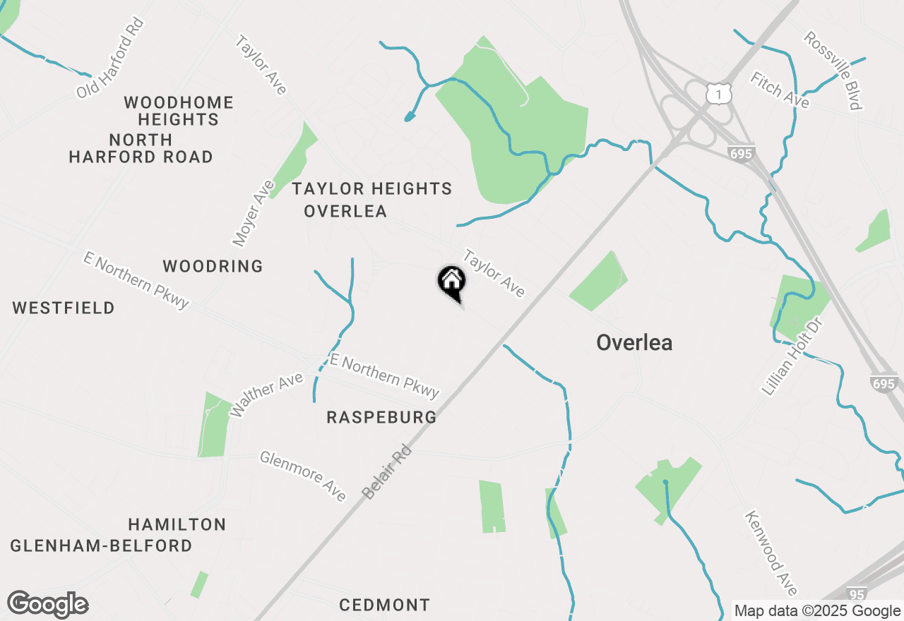 Map of 105 Manor Avenue, Baltimore, MD 21206