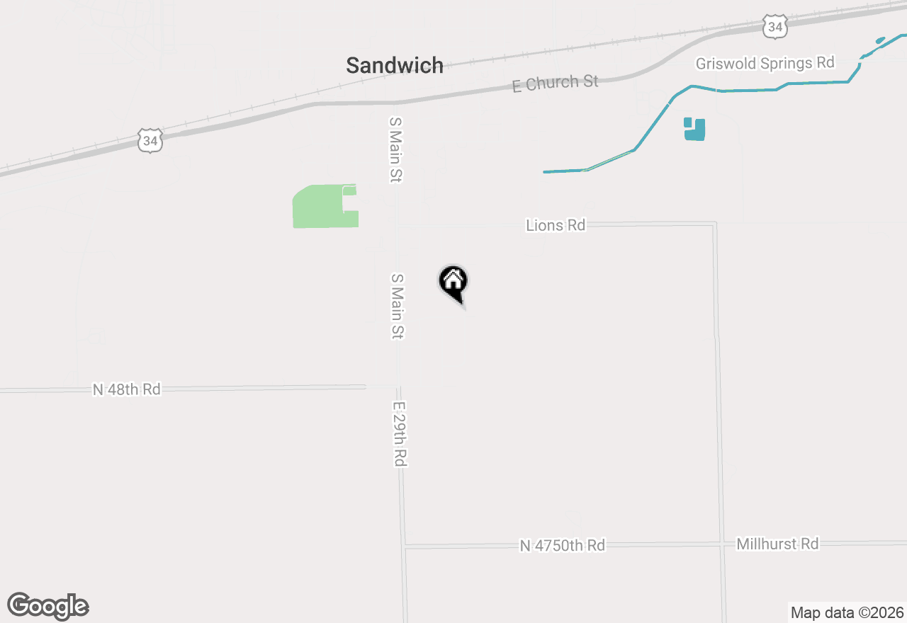 Map of 217 E Sunset Avenue, Sandwich, IL 60548