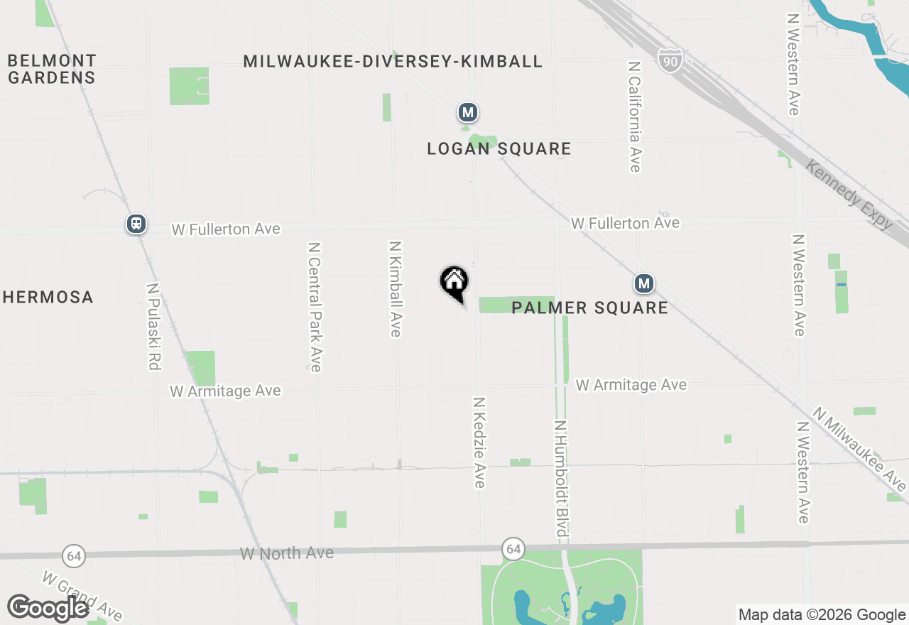 Map of 3233 W Palmer Street #2, Chicago, IL 60647