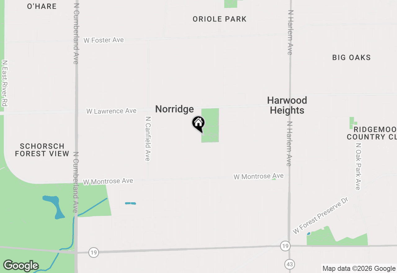 Map of 4620 N Overhill Avenue, Norridge, IL 60706