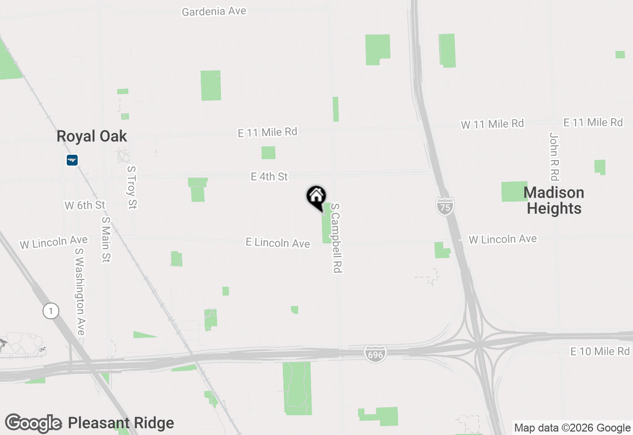 Map of 632 S Wilson Avenue, Royal Oak, MI 48067