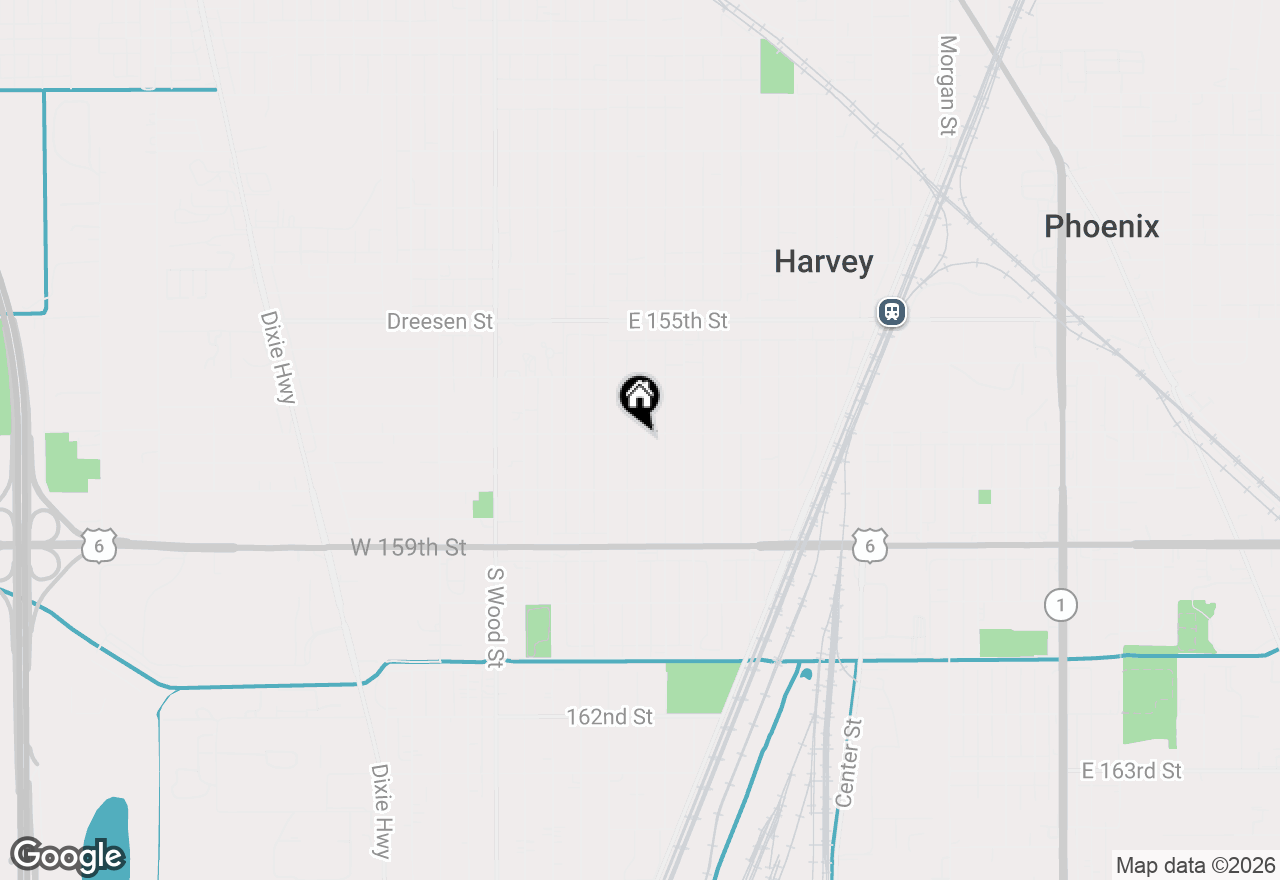 Map of 28 E 157th Street, Harvey, IL 60426