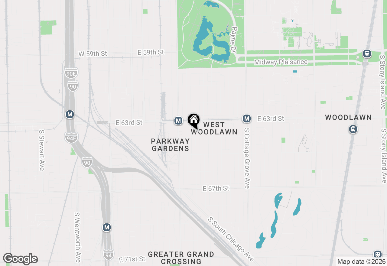 Map of 6344 S Eberhart Avenue #1, Chicago, IL 60637