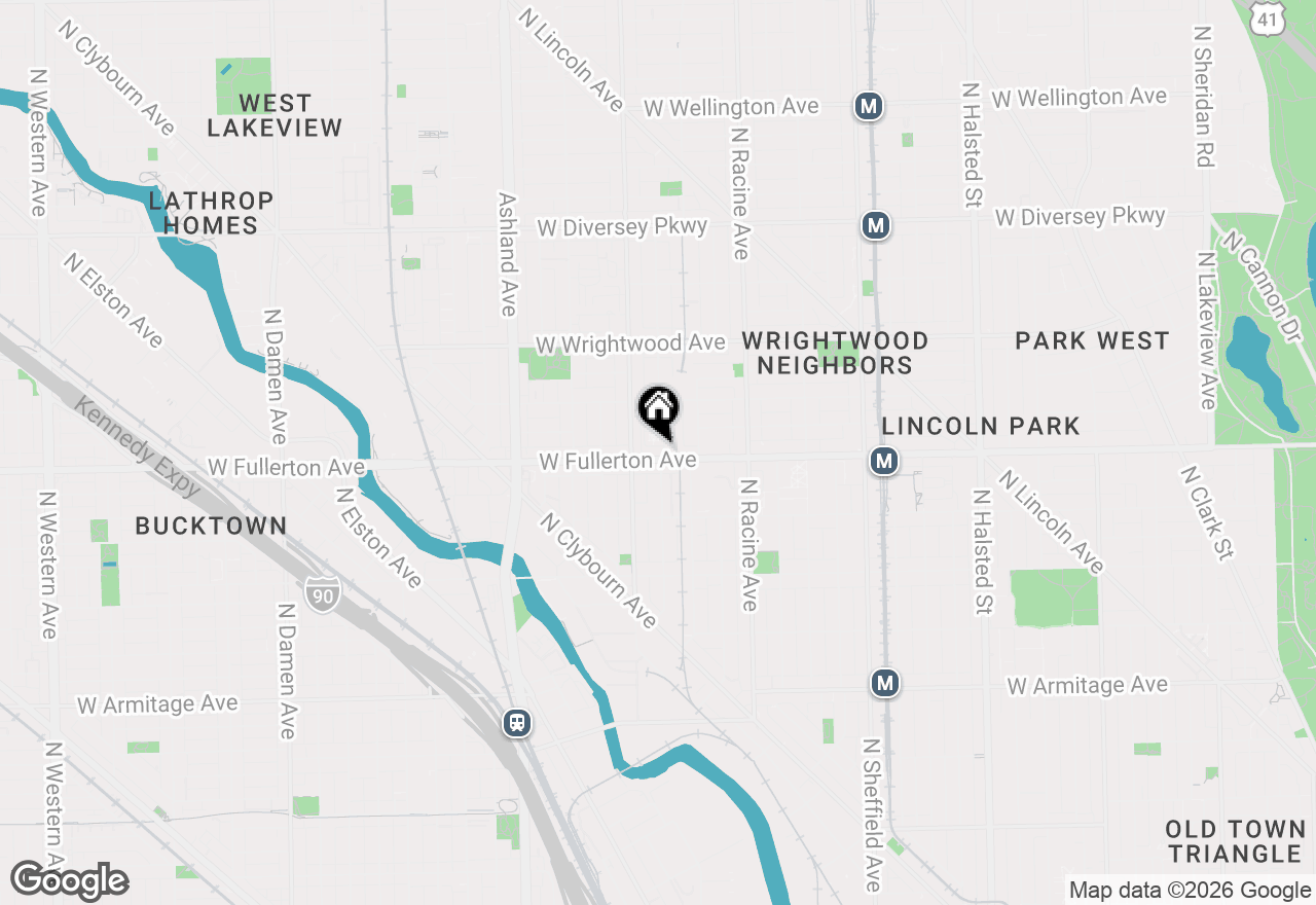 Map of 1350 W Fullerton Avenue #403, Chicago, IL 60614