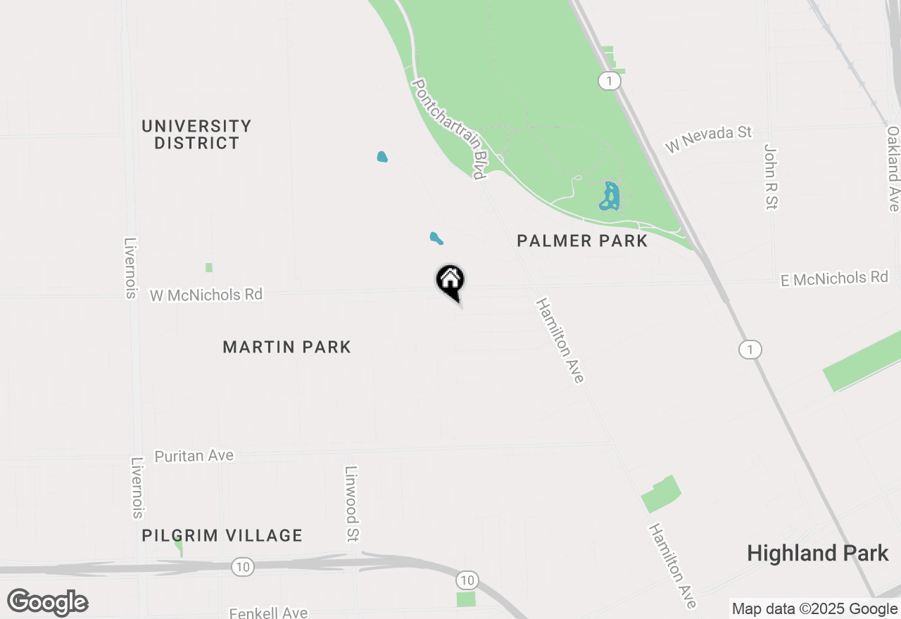 Map of 16940 Log Cabin Street, Highland Park, MI 48203