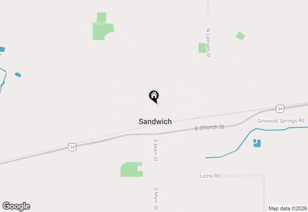 Map of 213 N Main Street, Sandwich, IL 60548