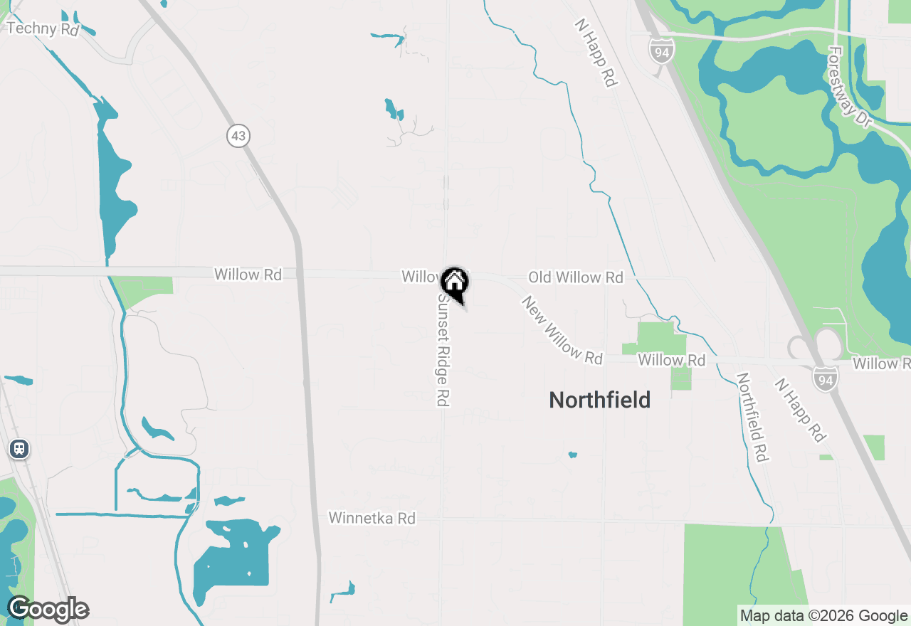Map of 425 Sunset Ridge Road, Northfield, IL 60093