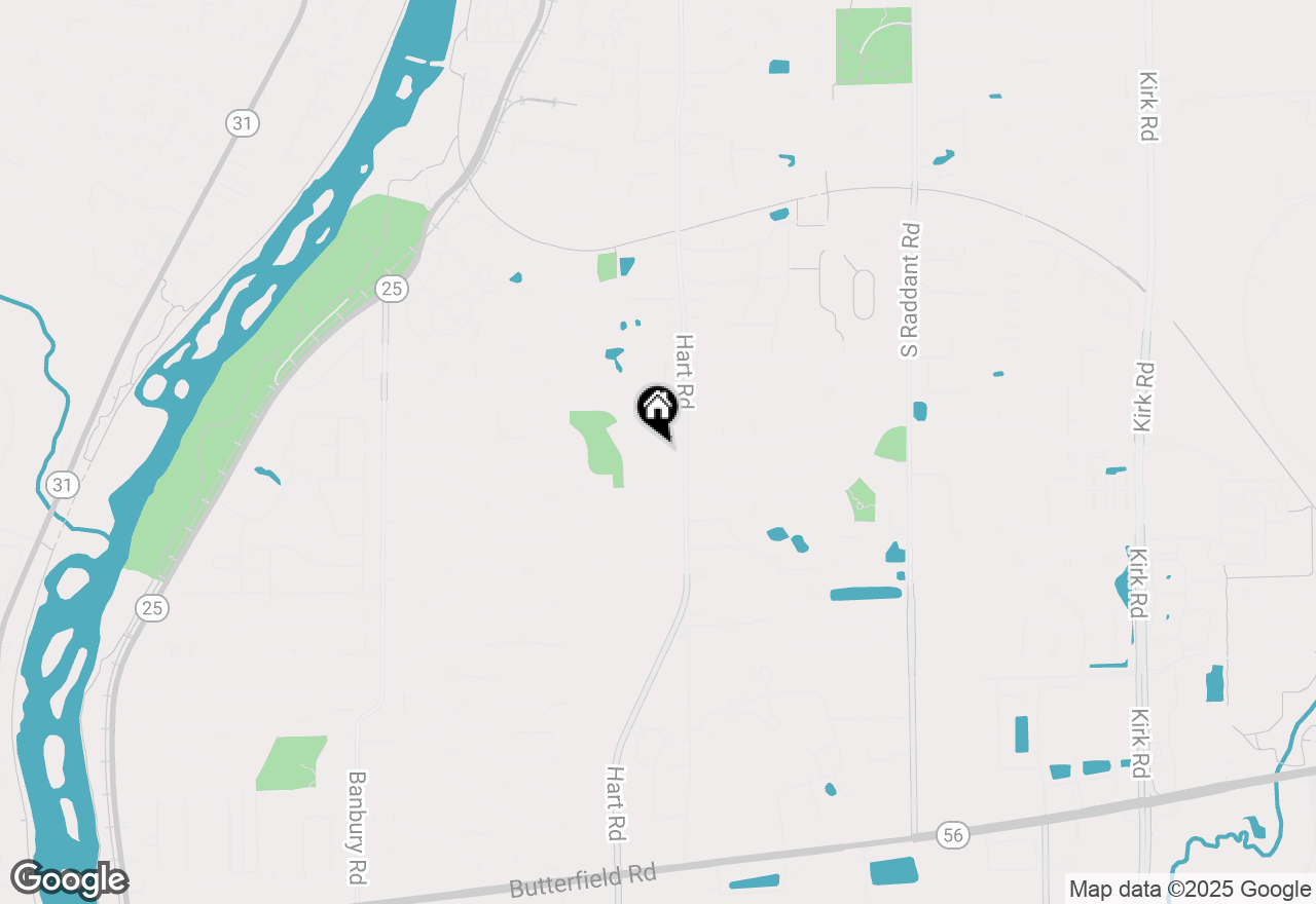 Map of 1308 Meadow Lane, North Aurora, IL 60542