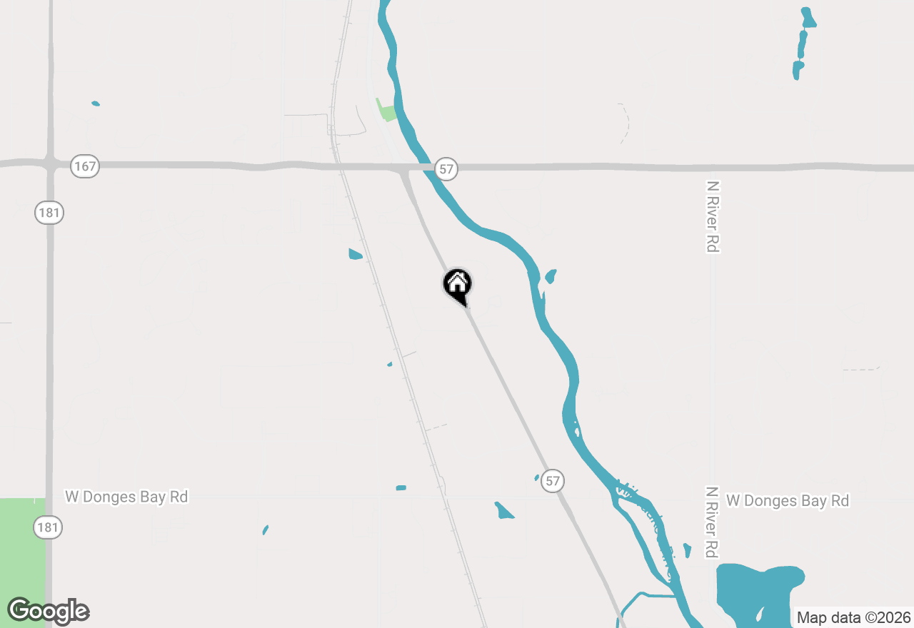 Map of 5605 W Pine Ln, Mequon, WI 53092