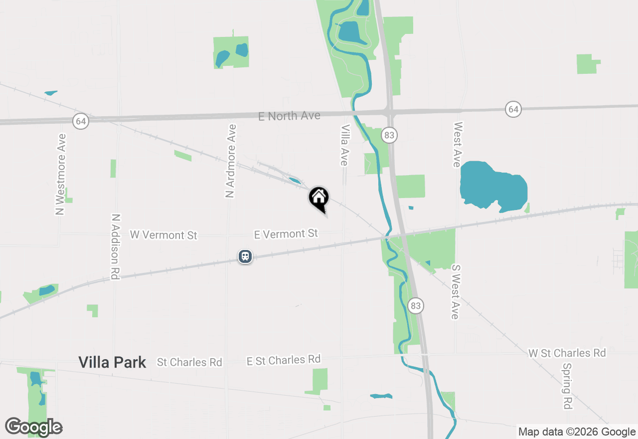 Map of 445 N Gerard Avenue, Villa Park, IL 60181