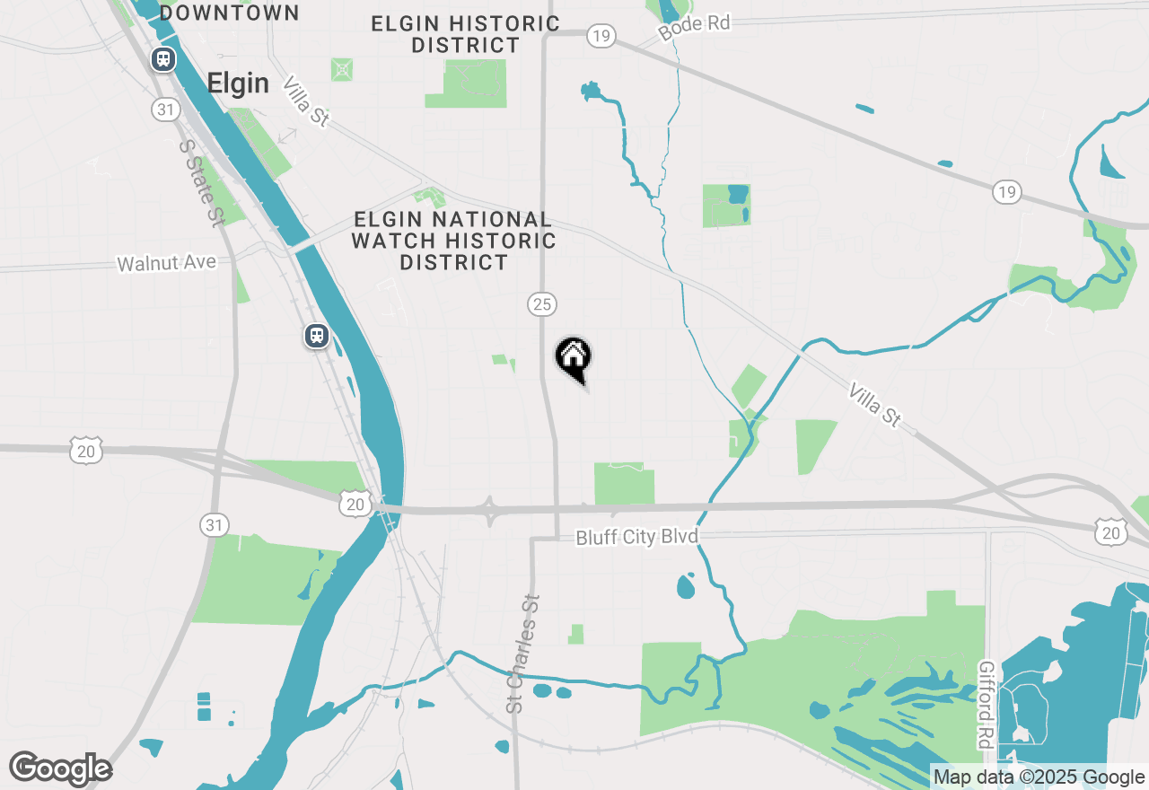 Map of 614 Illinois Avenue, Elgin, IL 60120