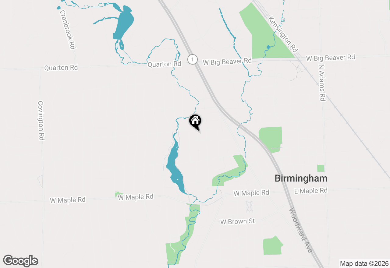 Map of 825 Hazelwood Street, Birmingham, MI 48009