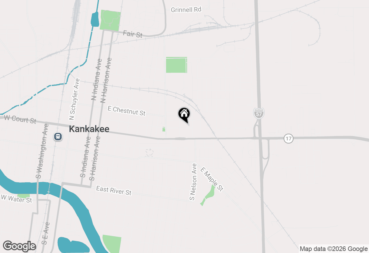 Map of 1441 E Oak Street, Kankakee, IL 60901