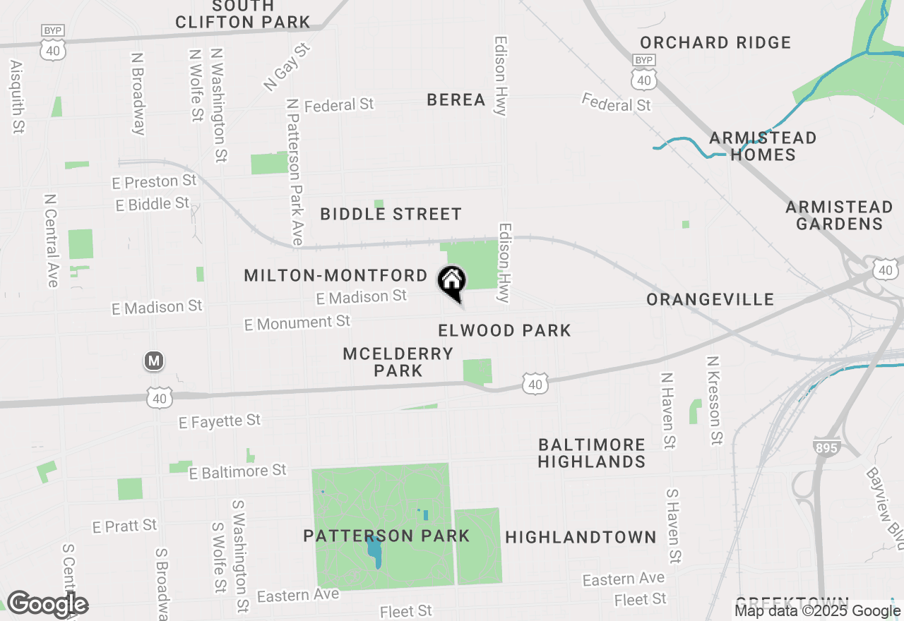 Map of 2918 E Monument Street, Baltimore, MD 21205