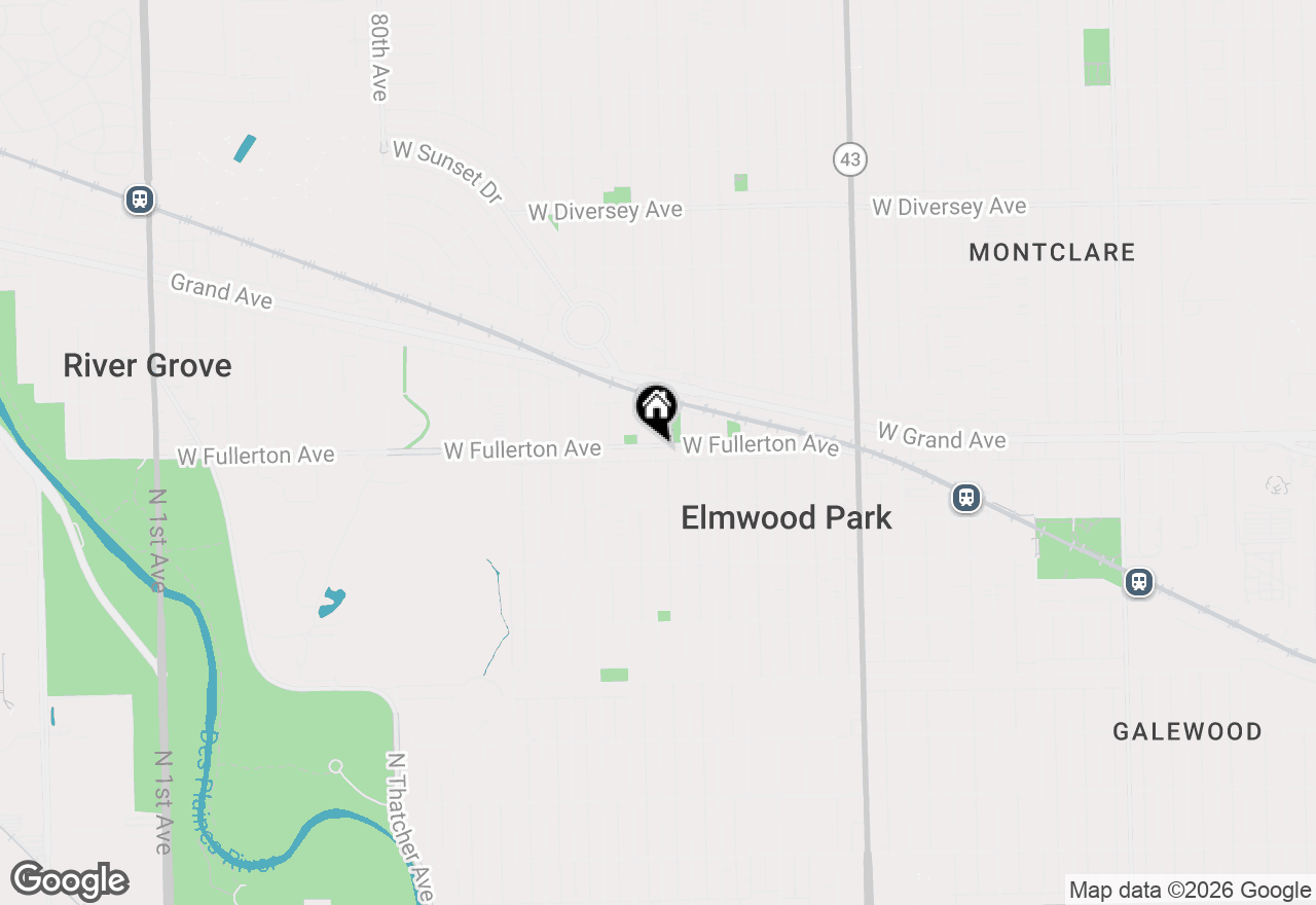 Map of 7519 W Fullerton Avenue #2S, Elmwood Park, IL 60707