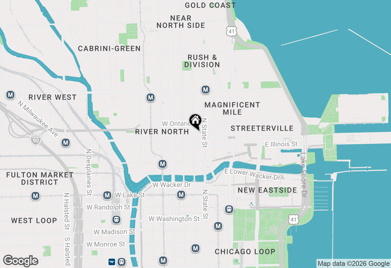 Map of 545 N Dearborn Street #3205, Chicago, IL 60654