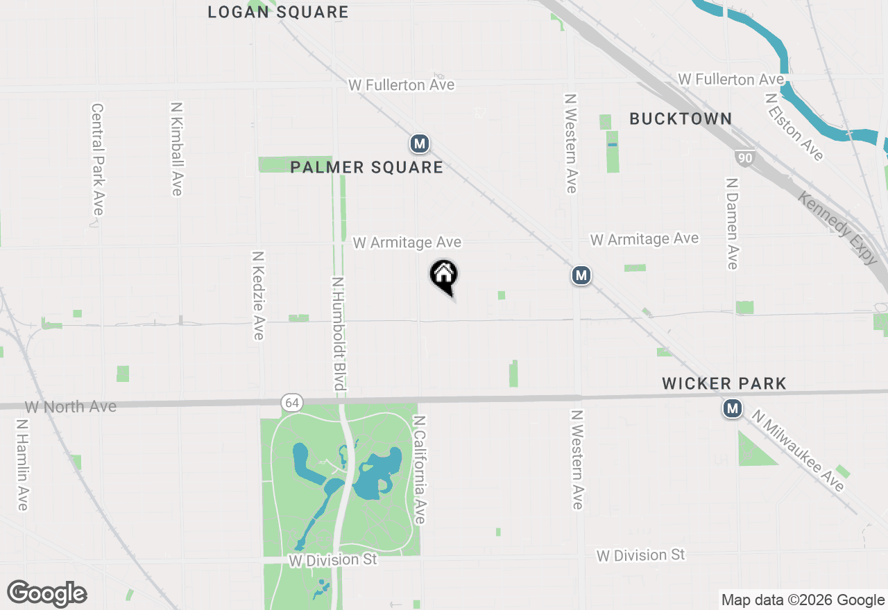 Map of 1823 N Fairfield Avenue #2S, Chicago, IL 60647