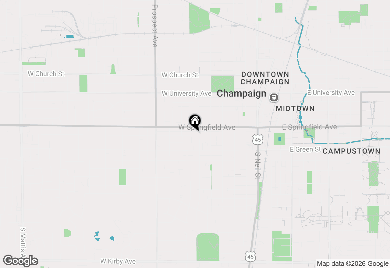 Map of 604 W Healey Street, Champaign, IL 61820