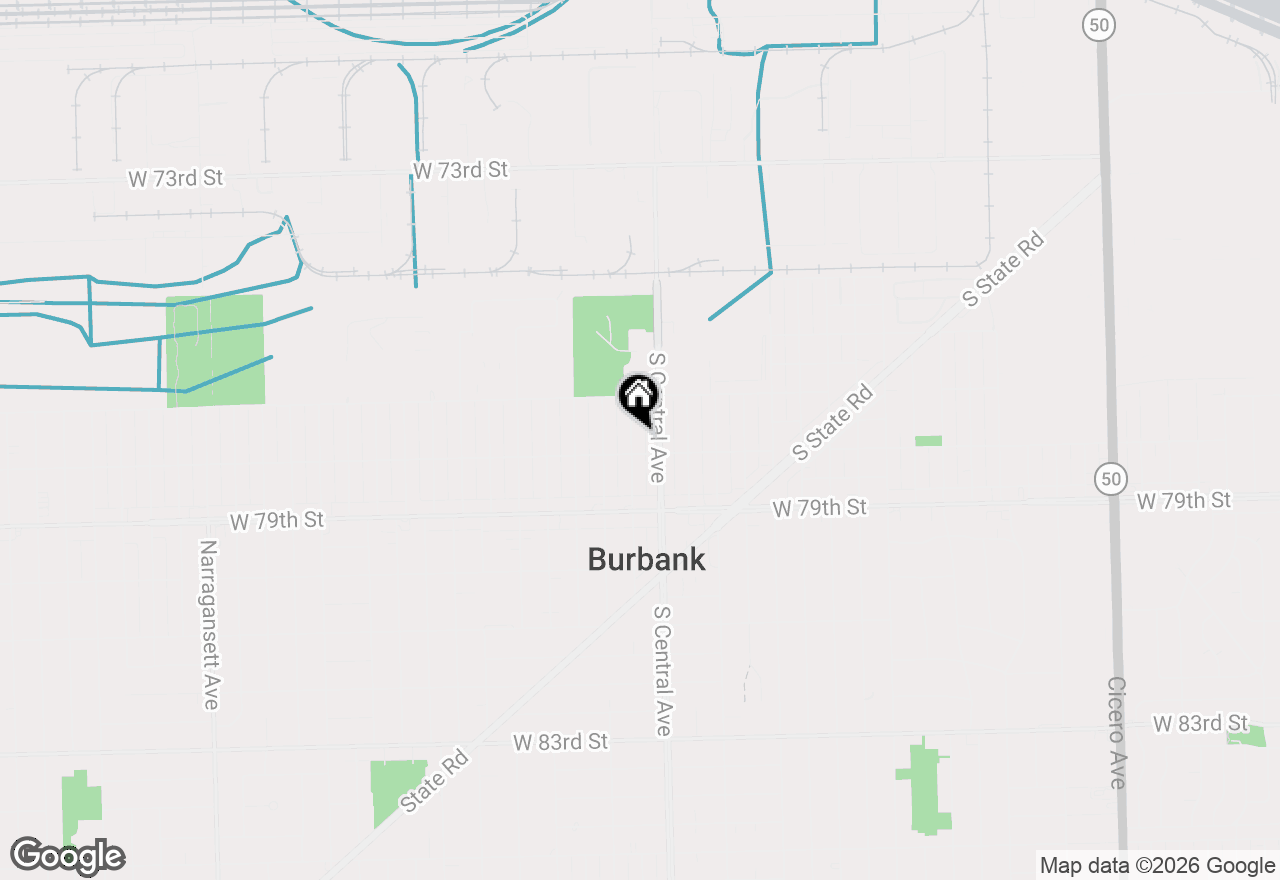 Map of 7749 Parkside Avenue, Burbank, IL 60459