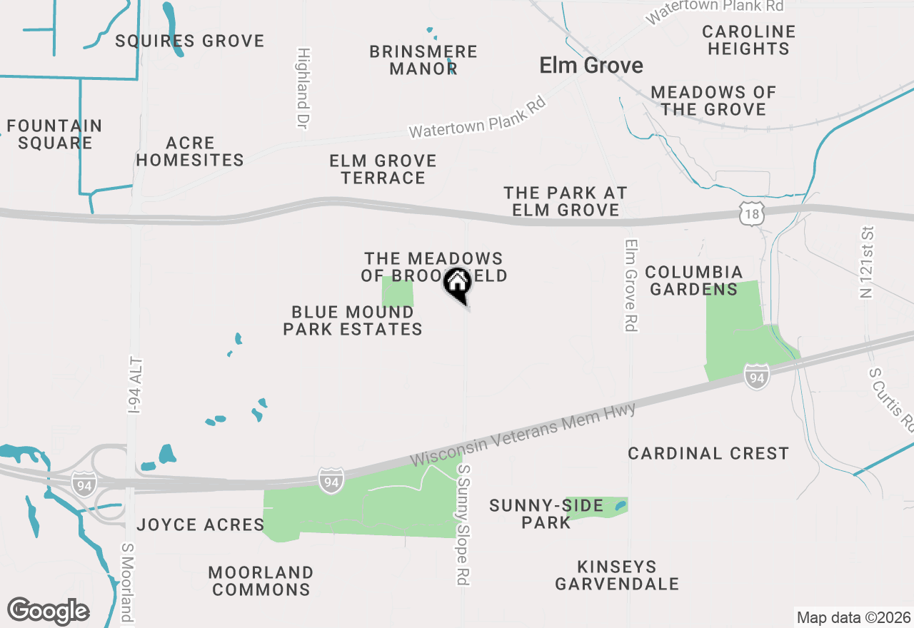 Map of 150 Bunker Hill Dr, Brookfield, WI 53005