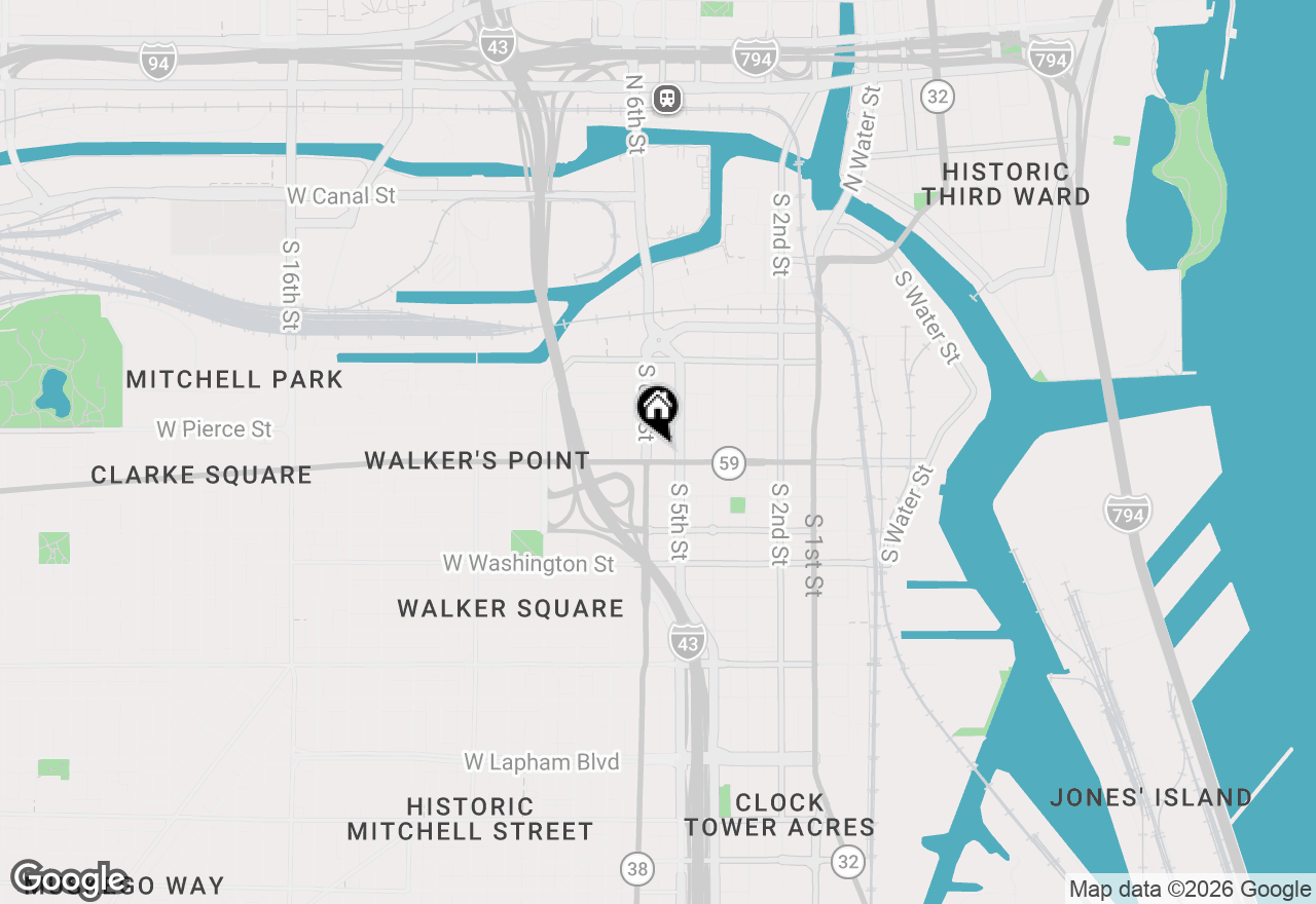 Map of 526 W National Ave #303, Milwaukee, WI 53204