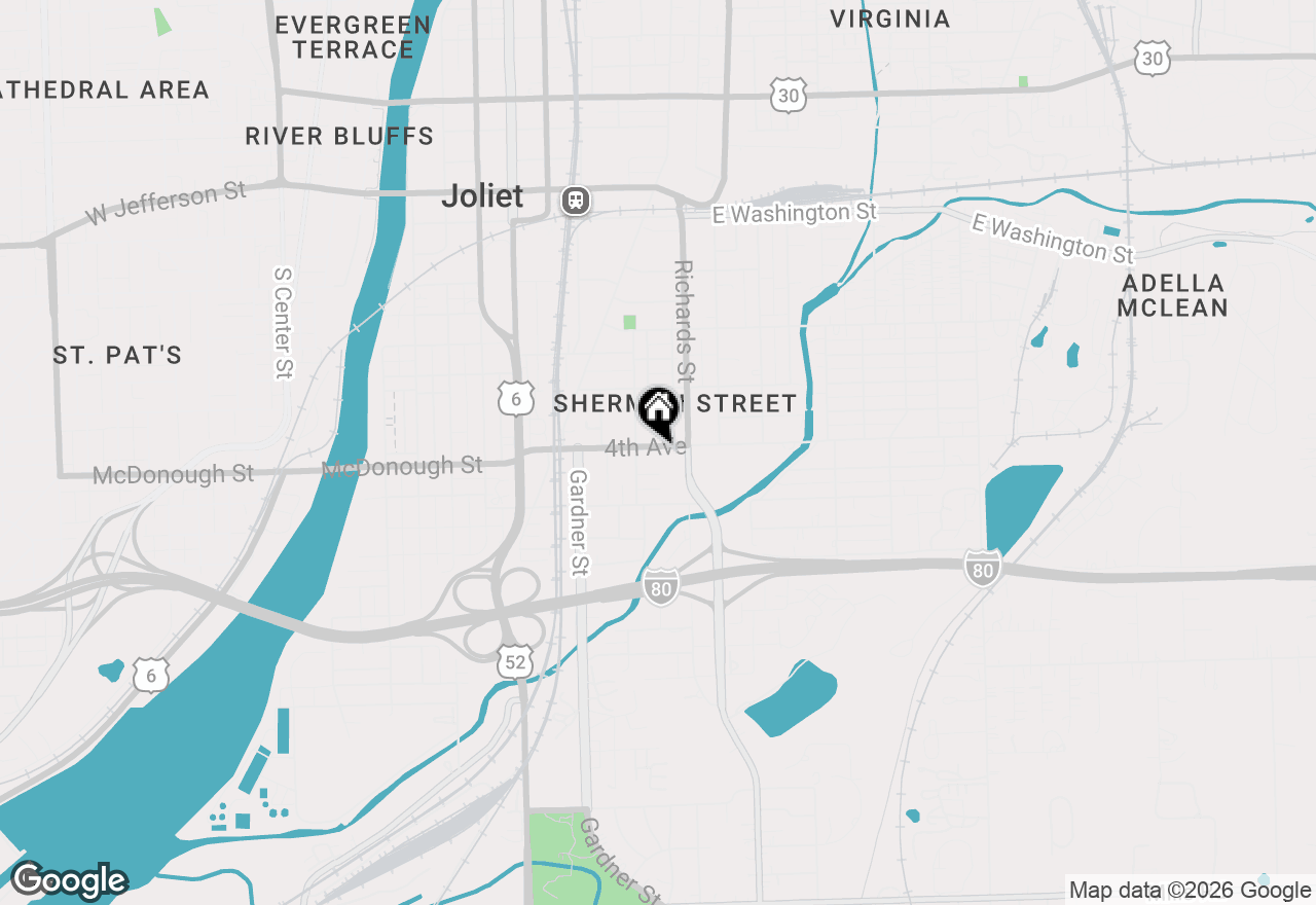 Map of 206 4th Avenue, Joliet, IL 60433