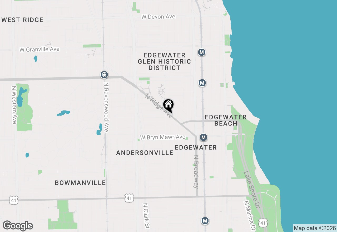 Map of 5734 N Ridge Avenue #3N, Chicago, IL 60660