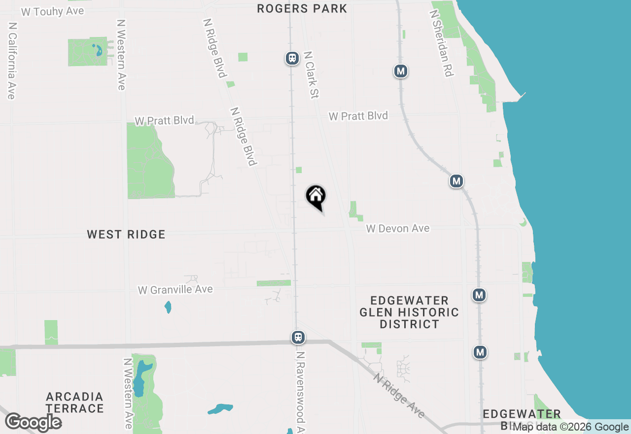 Map of 6427 N Hermitage Avenue #1F, Chicago, IL 60626