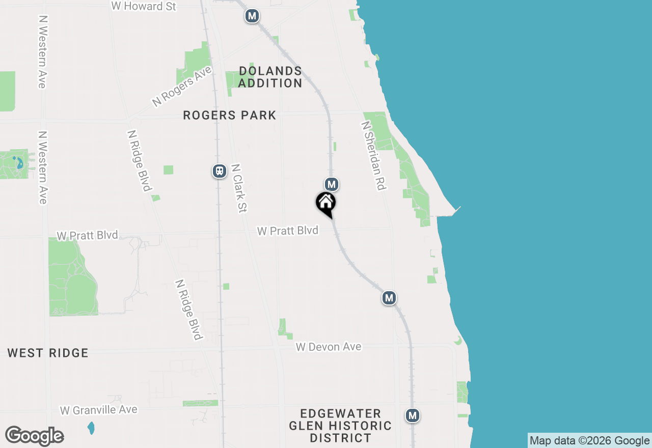 Map of 1414 W Pratt Boulevard #206, Chicago, IL 60626