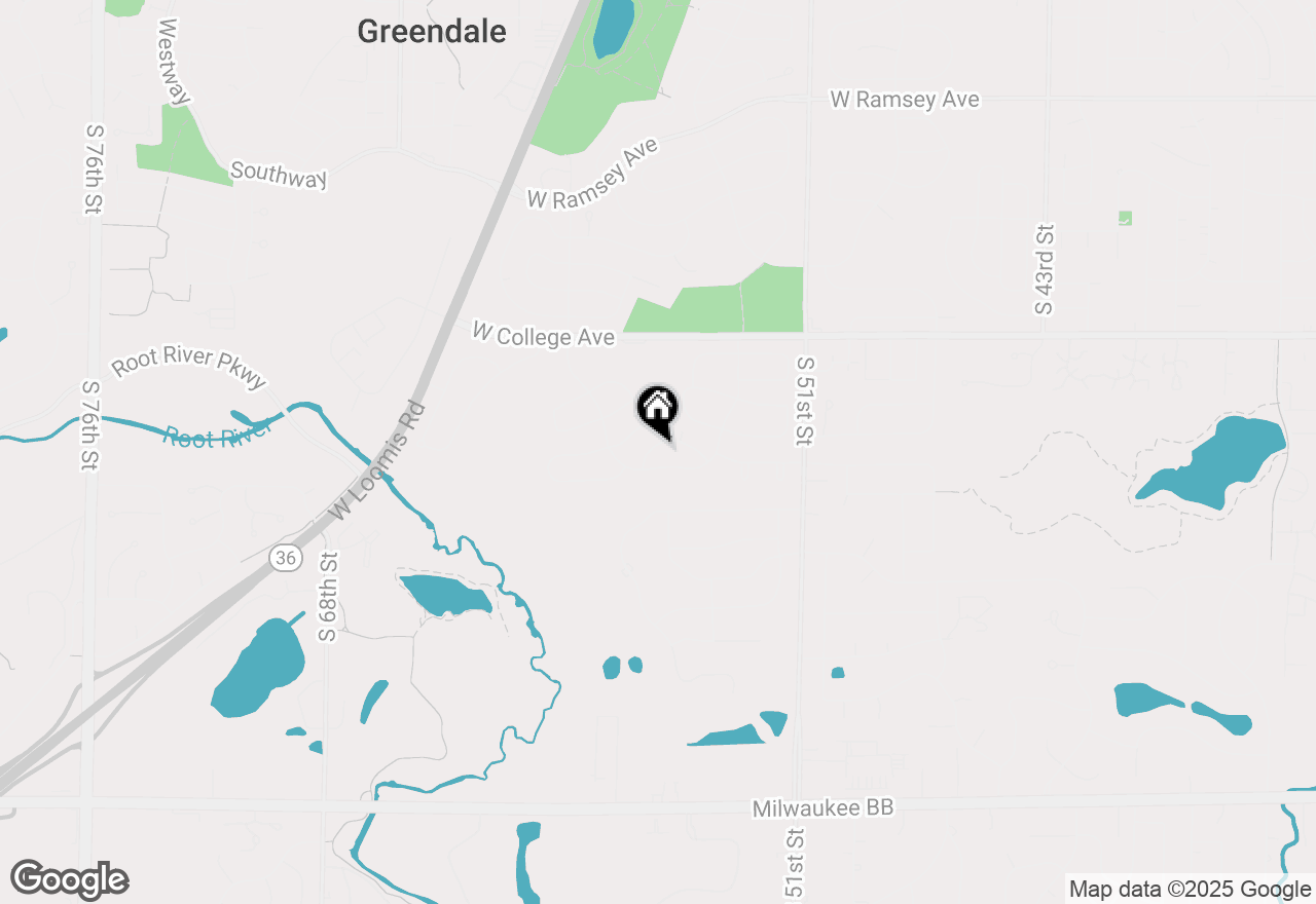Map of 5497 Rainbow Dr #5499, Greendale, WI 53129