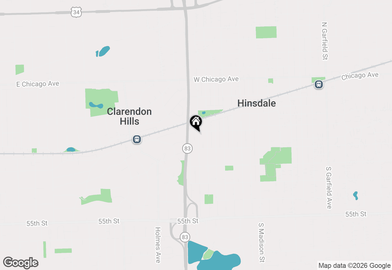Map of 408 S Stough Street, Hinsdale, IL 60521
