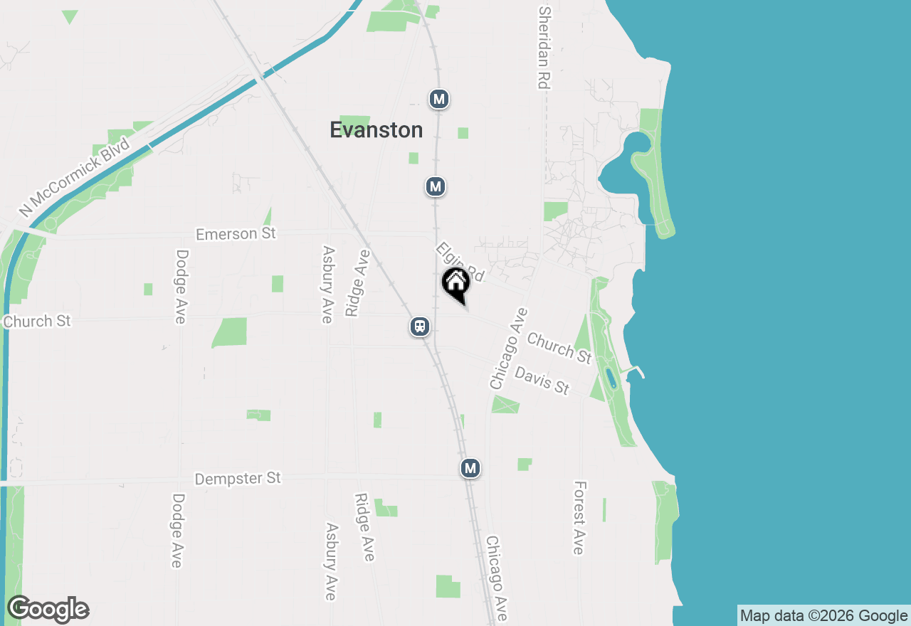Map of 807 Church Street #212, Evanston, IL 60201