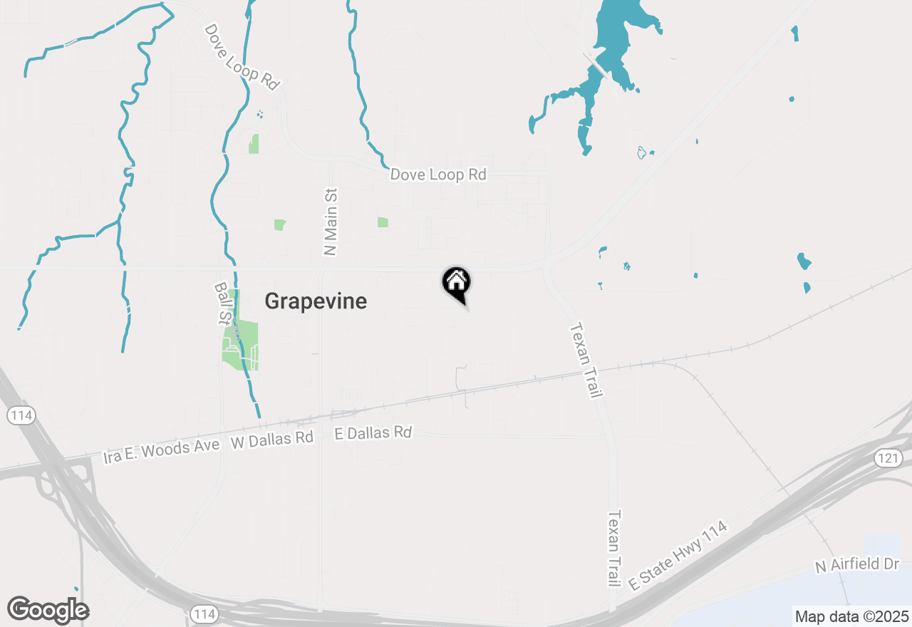 Map of 713 E Texas Street, Grapevine, TX 76051