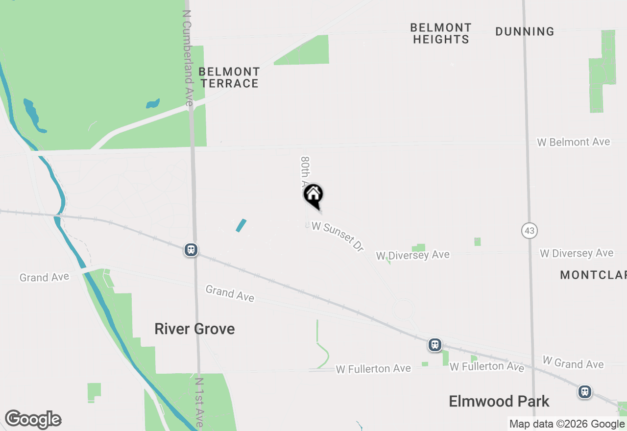 Map of 7937 W Elmgrove Drive, Elmwood Park, IL 60707