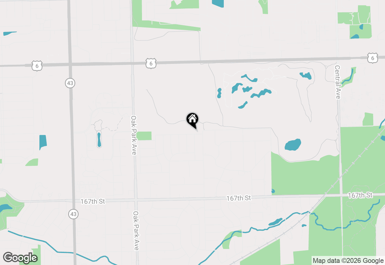 Map of 6424 163rd Place, Tinley Park, IL 60477