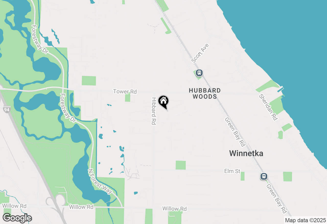 Map of 6 Kent Road, Winnetka, IL 60093