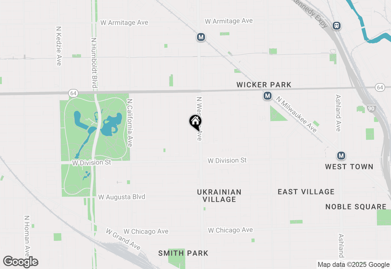 Map of 1325 N Artesian Avenue #PH, Chicago, IL 60622