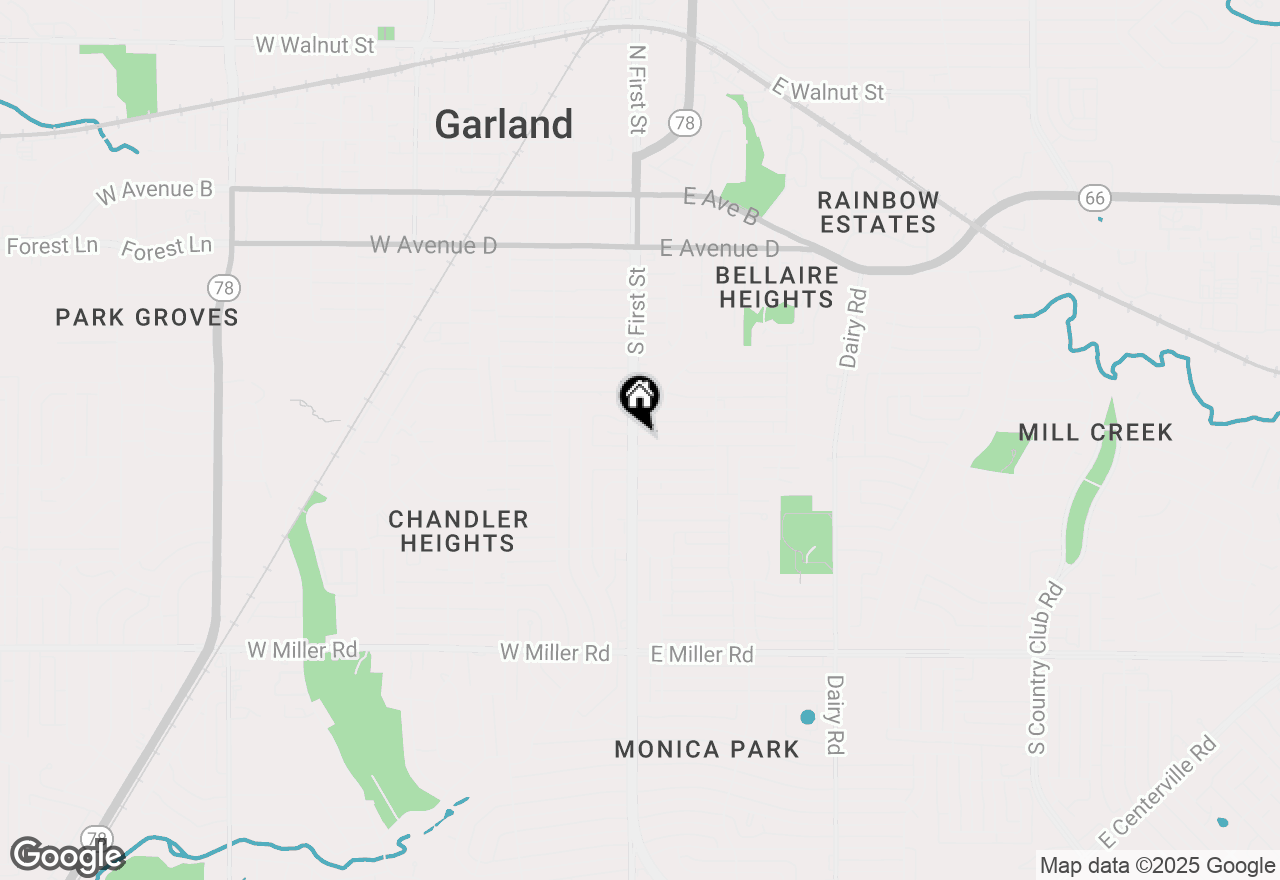 Map of 1106 S 1st Street, Garland, TX 75040