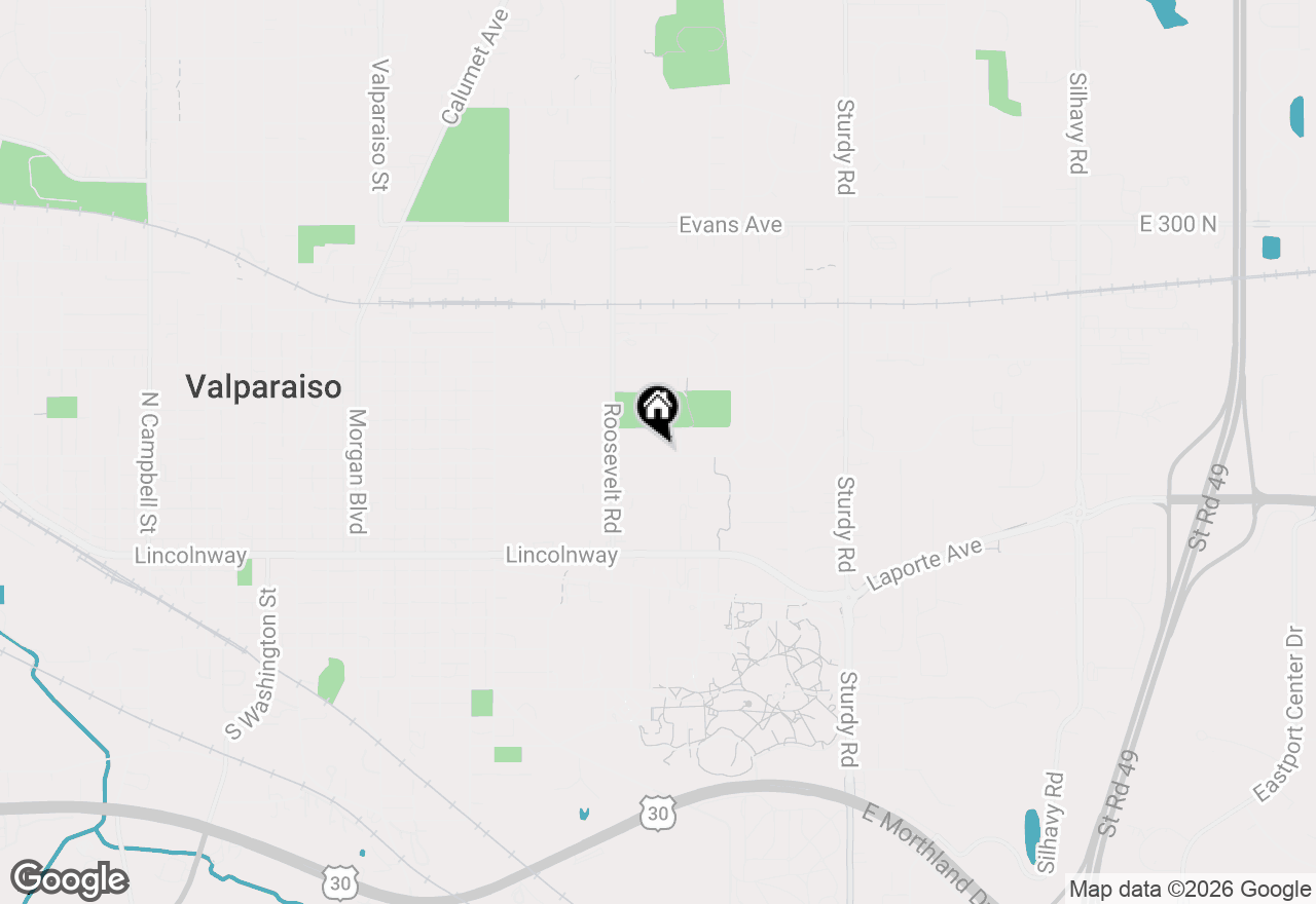 Map of 1305 Wood Street, Valparaiso, IN 46383