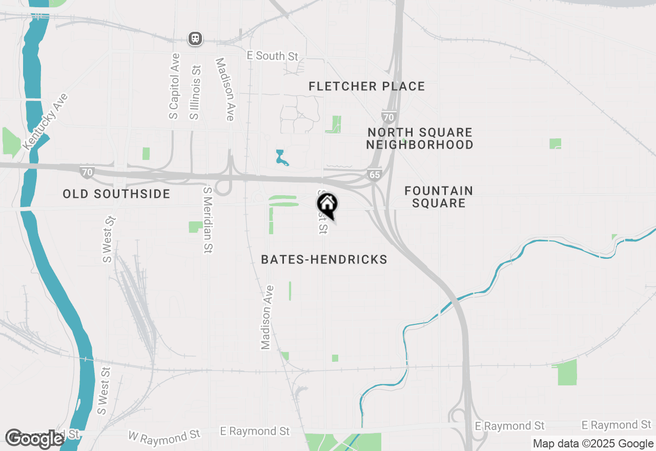 Map of 1239 S East Street, Indianapolis, IN 46203