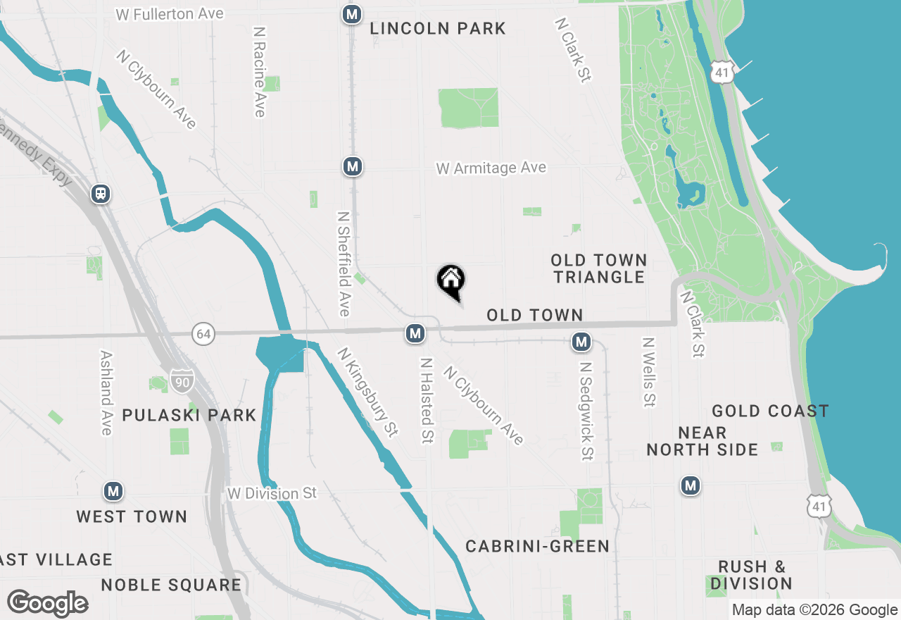 Map of 1629 N Burling Street #1, Chicago, IL 60614