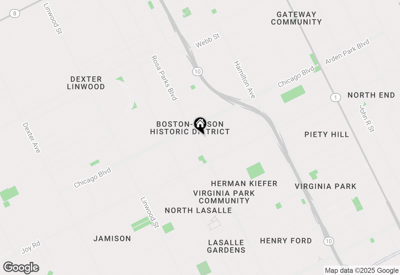 Map of 1731 Longfellow Street, Detroit, MI 48206