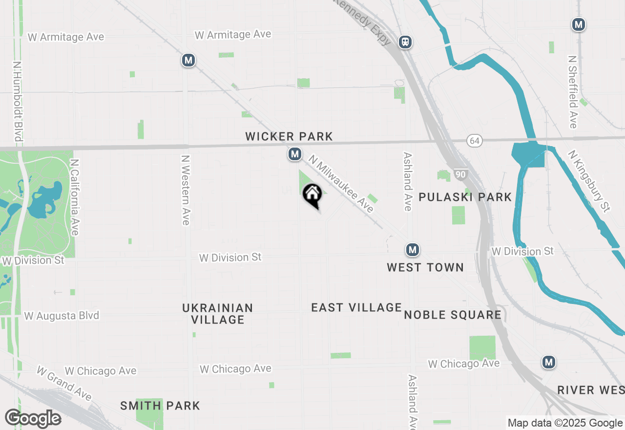 Map of 1951 W Evergreen Avenue, Chicago, IL 60622