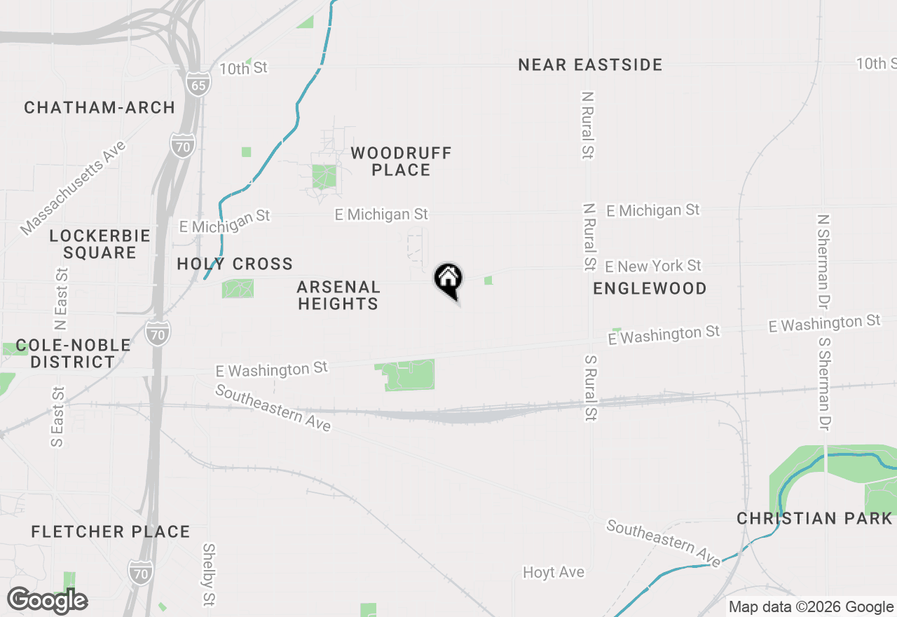 Map of 207 N Hamilton Avenue, Indianapolis, IN 46201